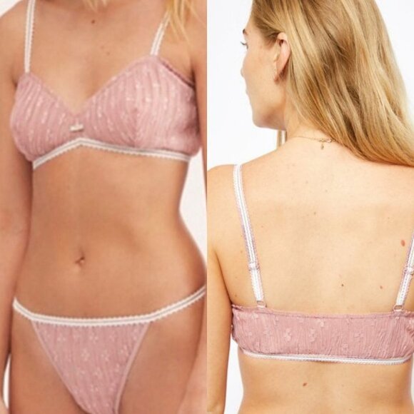 NWT Free People Gabriella Bralette Pixie Nude Pink Bra Size Small and XS Boho - Picture 2 of 7